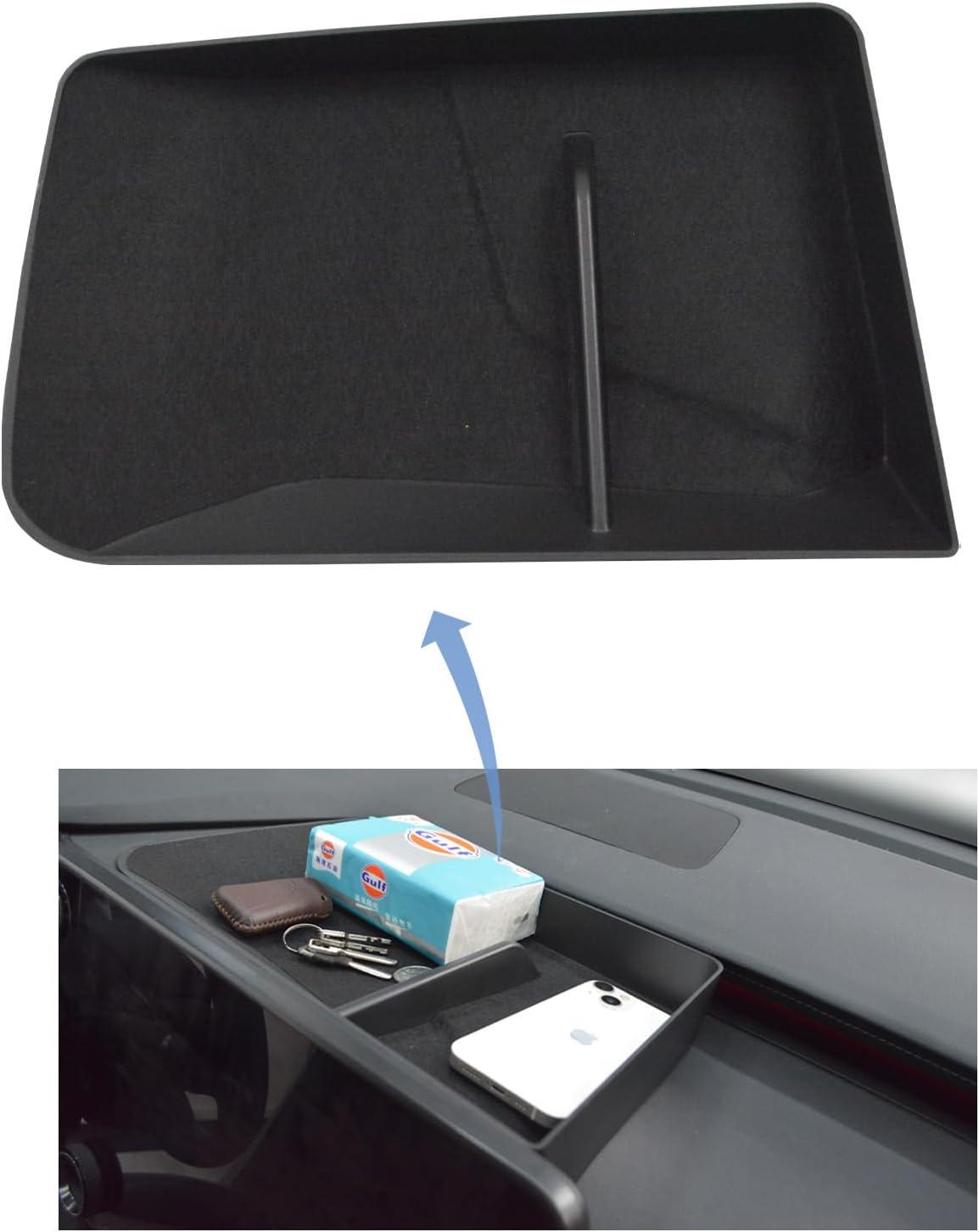 Compatible with 2023 Lexus RX Center Console Organizer,Silicone Hidden Storage Tray Behind Screen for Lexus RX 350 RX 350h RX 450h  RX 500h Dash Tray Dashboard Organizer